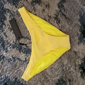 Yellow velvet normal coverage Bathing suit bottom